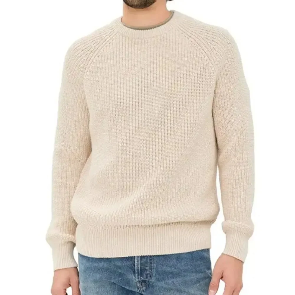 Fair Harbor Neptune Sweater 2XL Sand Beige Fisherman Knit Heavyweight Chunky NWT